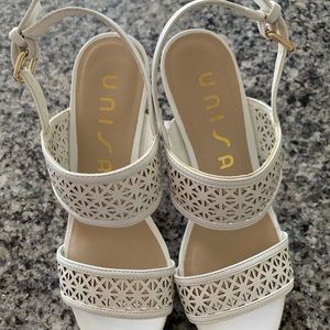 Unisa off-white wedge sandal
